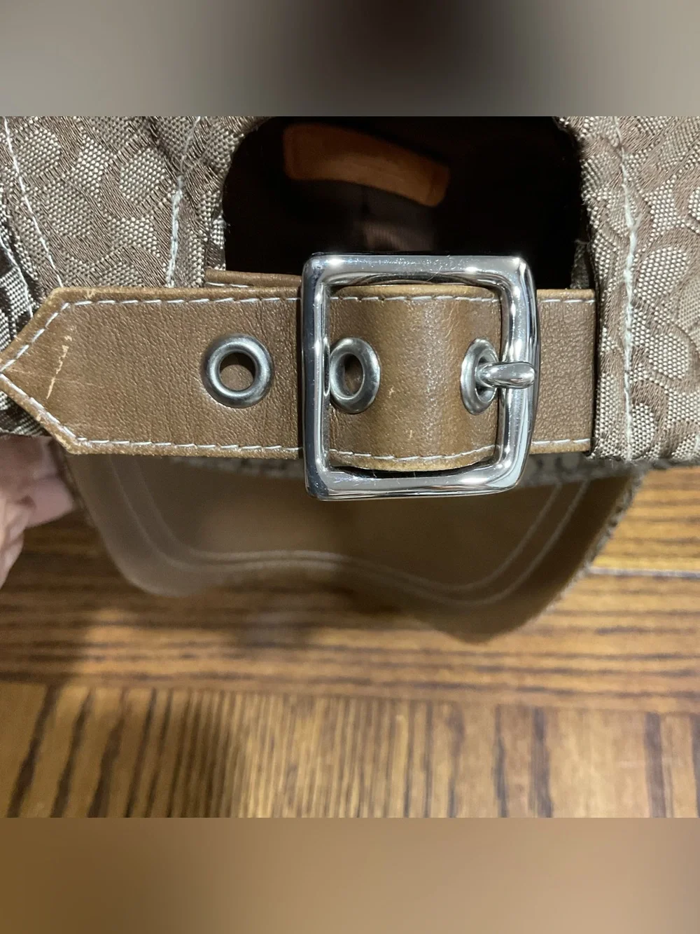 Coach Beige & Brown Signature Canvas Baseball Cap